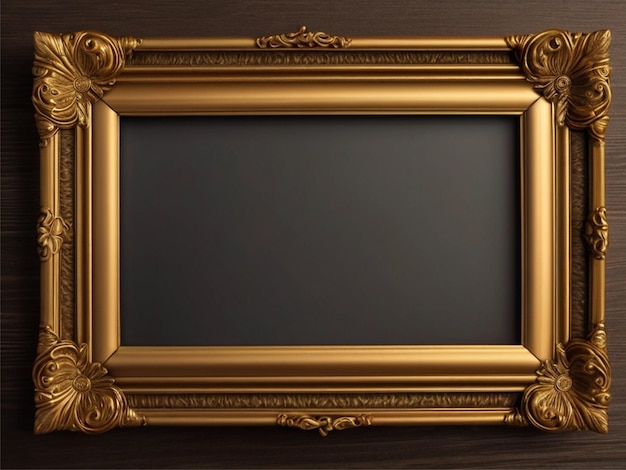 Quadro fotográfico retângulo decorativo dourado