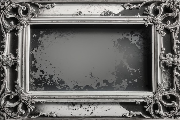 Quadro grunge detalhado em preto e branco