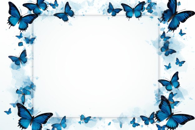 Foto quadro hexagonal caprichoso vector de fundo com padrão de borboleta azul