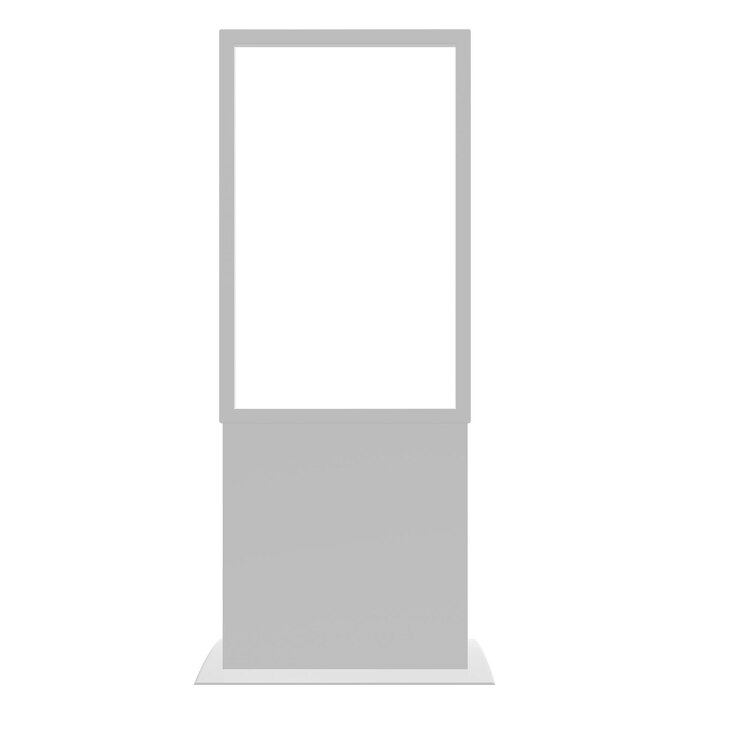 Quadro-negro em branco metálico isolado para ilustração 3d de maquete de modelo