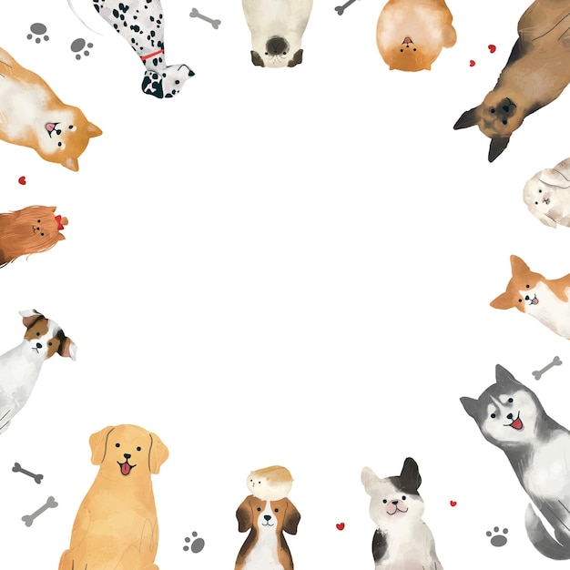 Quadro Png com gatos e cães bonitos em fundo transparente