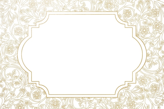 Quadro png com padrão de flor dourada fundo transparente remixado por rawpixel