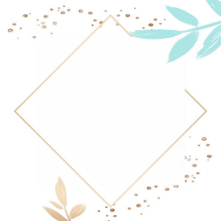 Foto quadro png decoração de folha turquesa em ouro