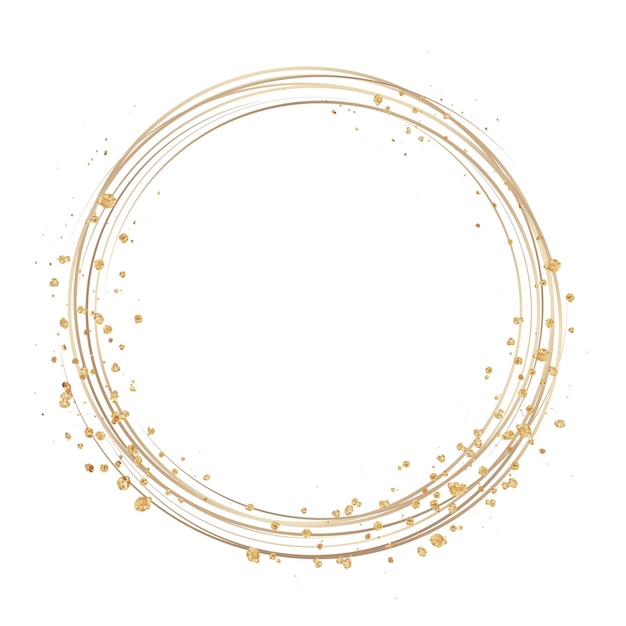 Quadro png redondo dourado fundo transparente