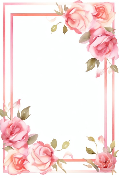 quadro quadrado tons minimalistas de cor rosa claro rosas aquarela para eventos convite ou