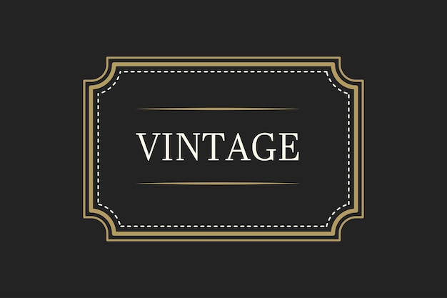 Quadro retro vintage elegante em fundo preto com padrões com texto Ilustração vetorial