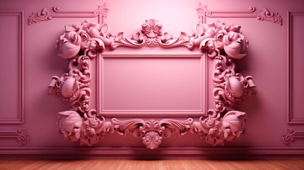 quadro vazio rosa 3d