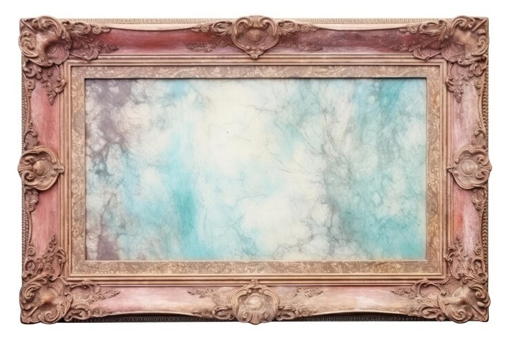 Foto quadro vintage de pintura de mármore de fundo branco