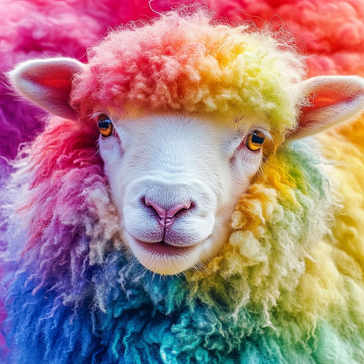Foto qualidade da imagem rainbowdyed sheep