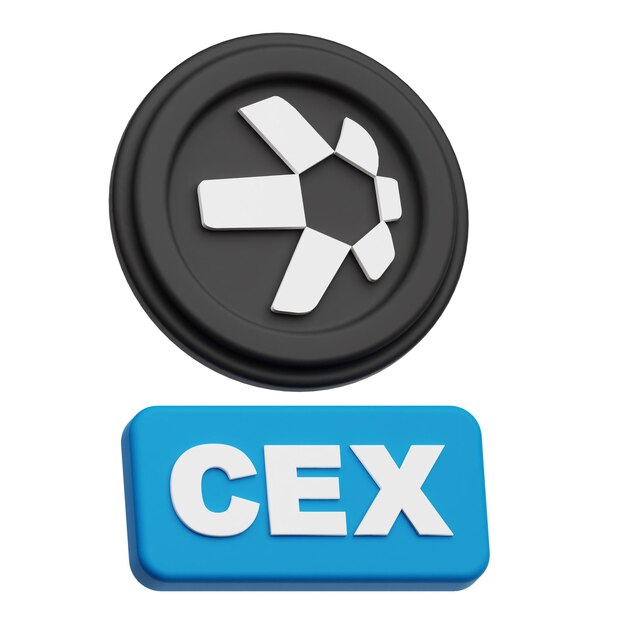 quant crypto token 3d icon isolated on the white background