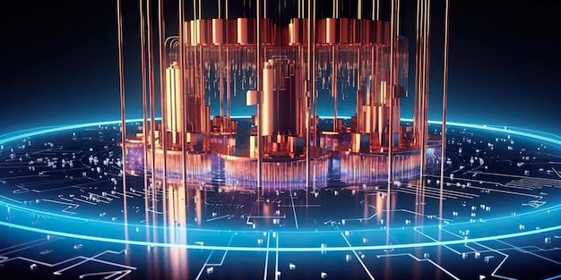 Quantencomputer Nahaufnahme futuristischer Technologie generatives KI-Bild