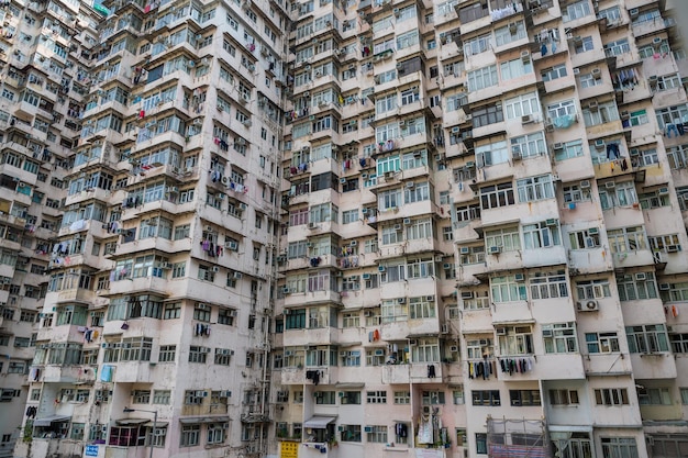 Quarry Bay, Hong Kong 19 de marzo de 2019: Antiguo edificio residencial