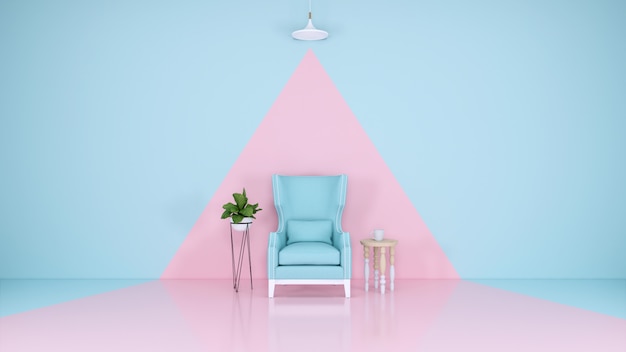 Quarto azul e rosa