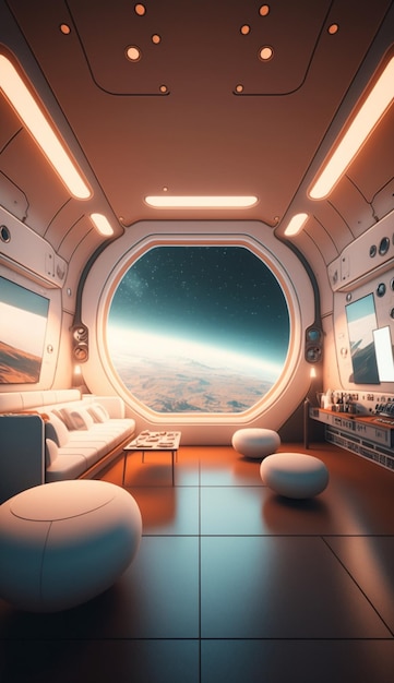 Quarto com vista para o planeta Terra.