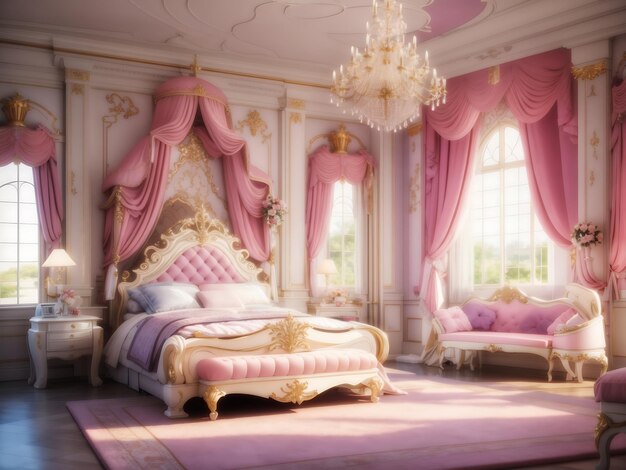 Quarto da princesa na casa real.