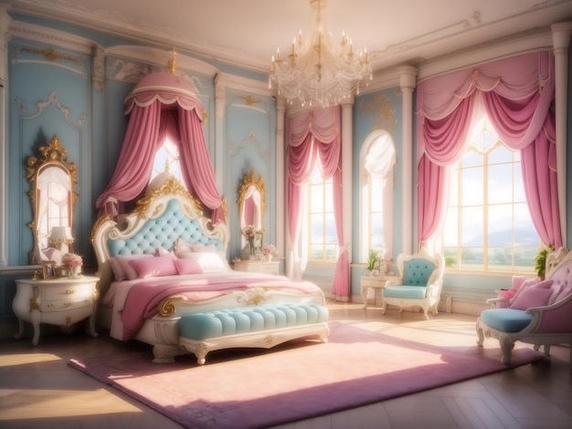 Quarto da princesa na casa real.