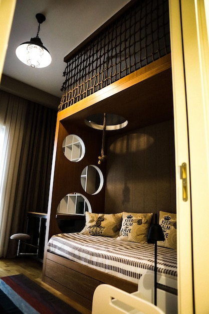 Quarto de hotel conforto em estilo de luxo