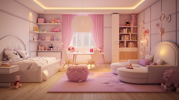 Foto quarto de menina design moderno e aconchegante quarto de menina