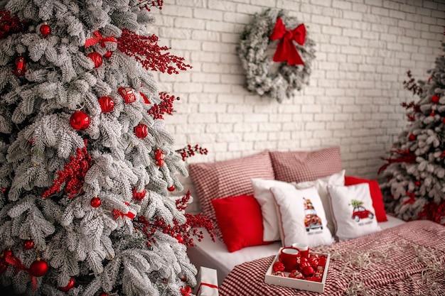 quarto de natal com decoração festiva