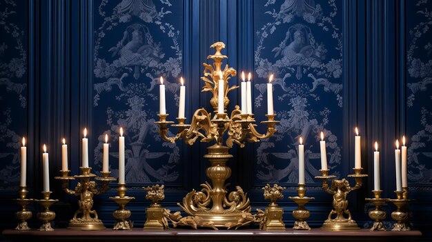 Quarto Estilo Luís XV com Paredes em Azul Royal