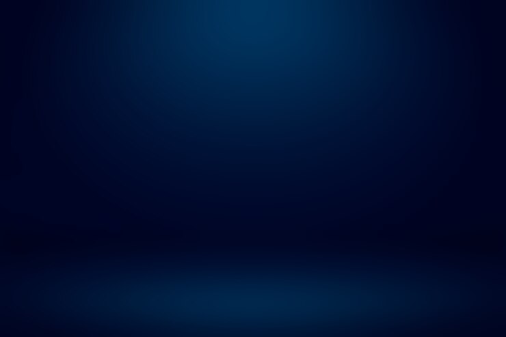 Quarto estúdio vazio em azul escuro com fundo abstrato de luz e sombra