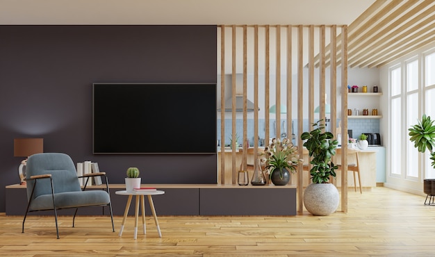 Quarto interior moderno com mobília. renderização 3d