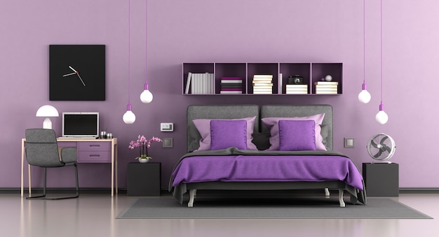 Quarto principal moderno roxo