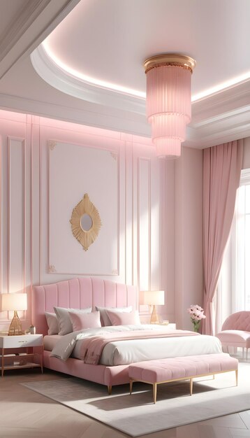 quarto rosa de luxo rosa