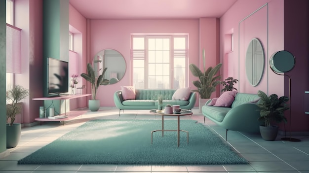 quarto verde com sofá rosa e sofá rosa quarto rosa com parede verde e cama rosa com des