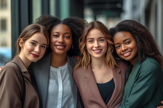 Quatro jovens mulheres AI generative