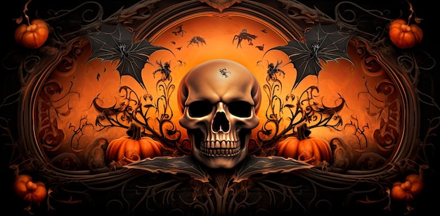 Qué asustador es la foto del cráneo. Feliz Halloween.