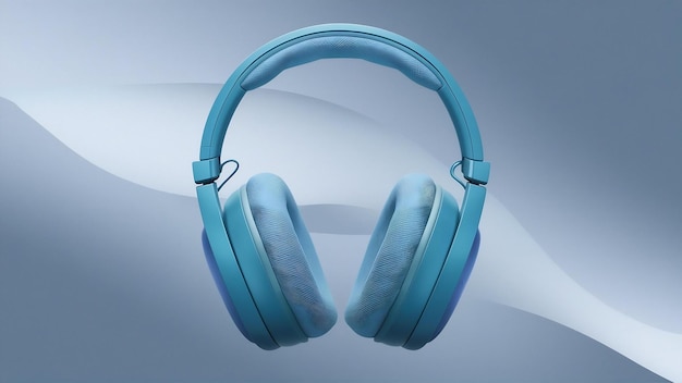 Foto qué buenos auriculares en azul.