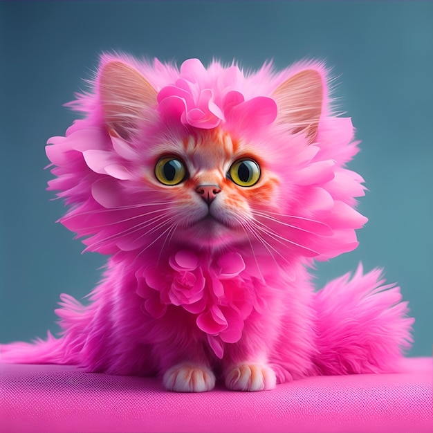 Qué lindo gato rosado.