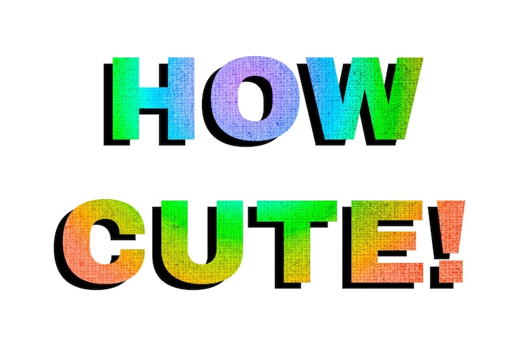 Foto qué lindo pegatina png letras de fuente arco iris tipografía