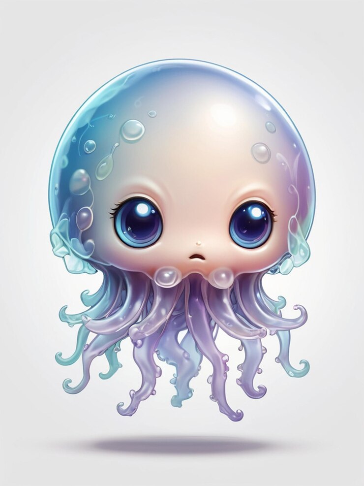 Qué medusa chibi es tan linda.