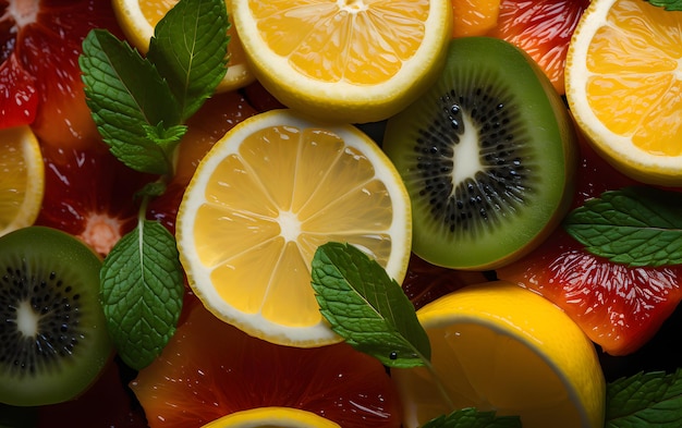 Quebra-cabeça de frutas Fundo colorido de comida