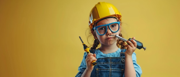 Foto quebrar estereótipos: capacitar as meninas com ferramentas