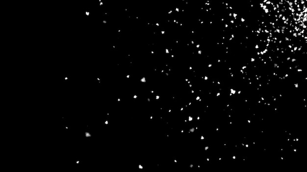 Queda de neve atmosférica no espaço renderização 3D abstrata gerada por computador