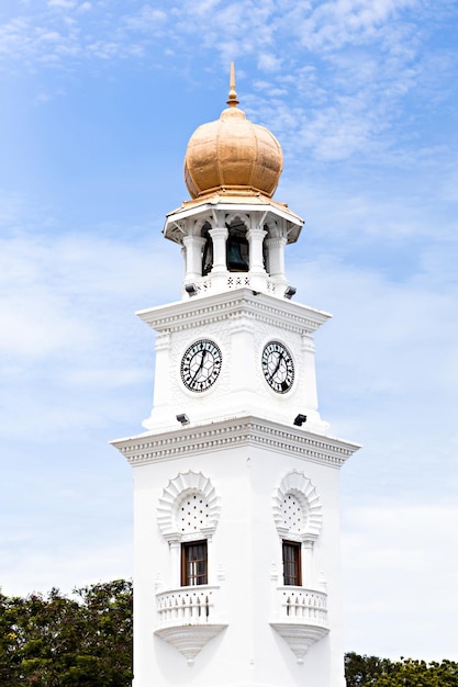 Queen Victoria Memorial Clock Tower na cidade de George, Penang, Malásia