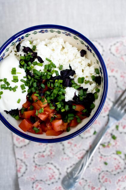 Queijo cottage e tomate para dieta