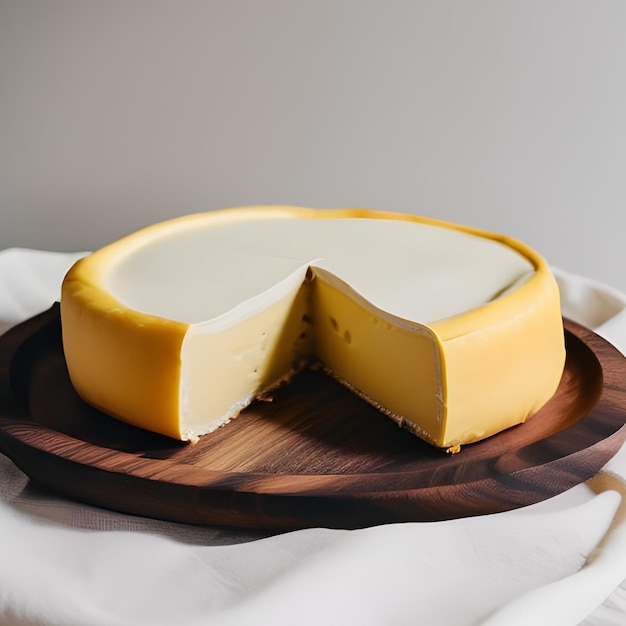 Queijo de leite de laranja inchado na mesa