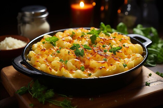 Queijo de macarrão clássico com Cheddar afiado Fotografia de imagem de queijo de macaroni americano