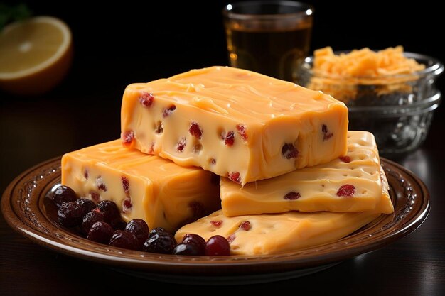 Foto queijo de munster com pretzels