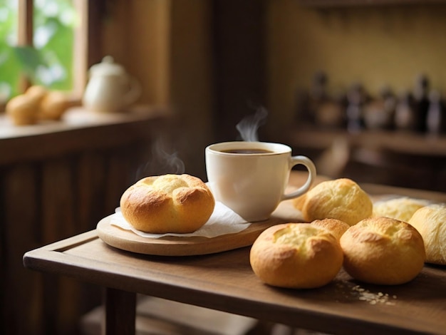 Queijo e pão de café