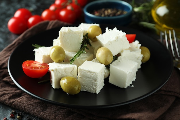 queijo feta close up