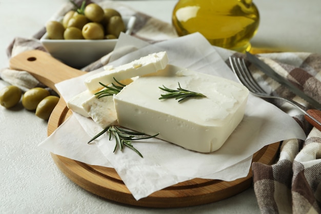 Queijo feta close up