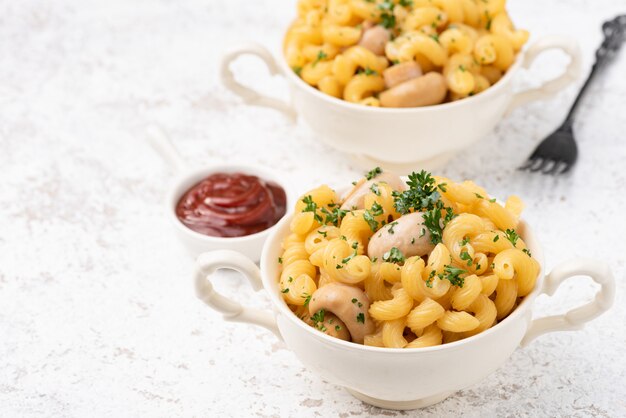 Queijo macarrão com cogumelo champignon