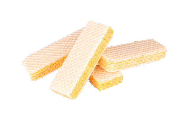 Queijo wafer isolado no fundo branco