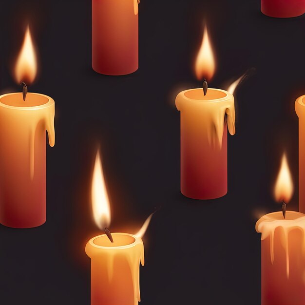 queimando velas em fundo pretovetor de fundo com velas para o dia das bruxas ou dia de ação de graças