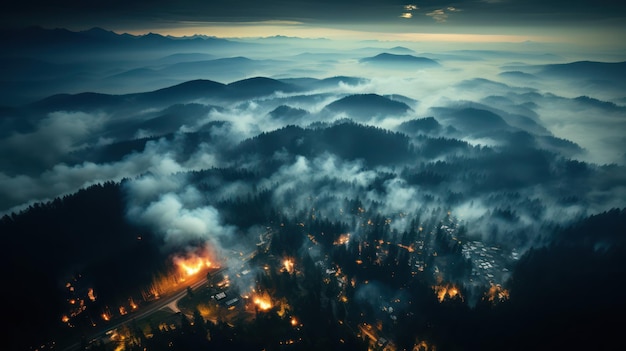 Quema de fuego en el bosque